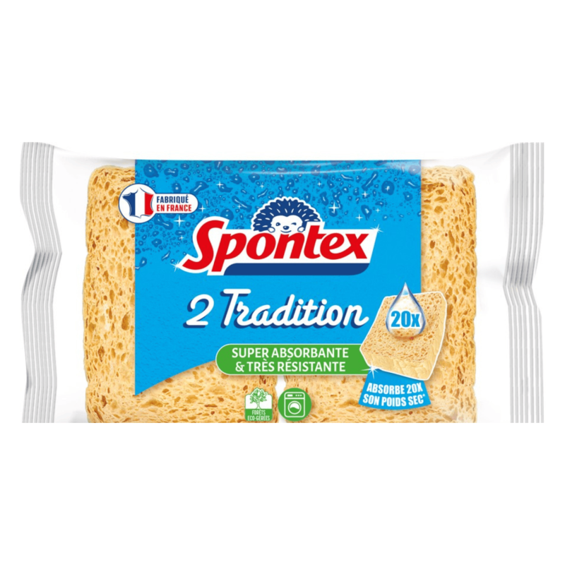 SPONTEX ÉPONGE VÉGÉTALE TRADITION x2